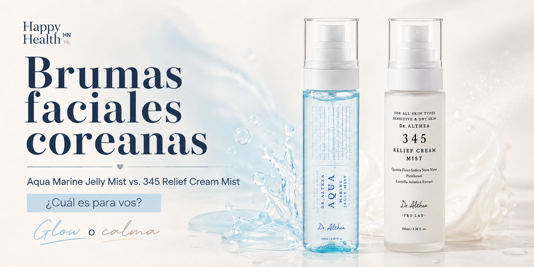 Brumas faciales coreanas: cómo elegir entre Aqua Marine Jelly Mist y 345 Relief Cream Mist