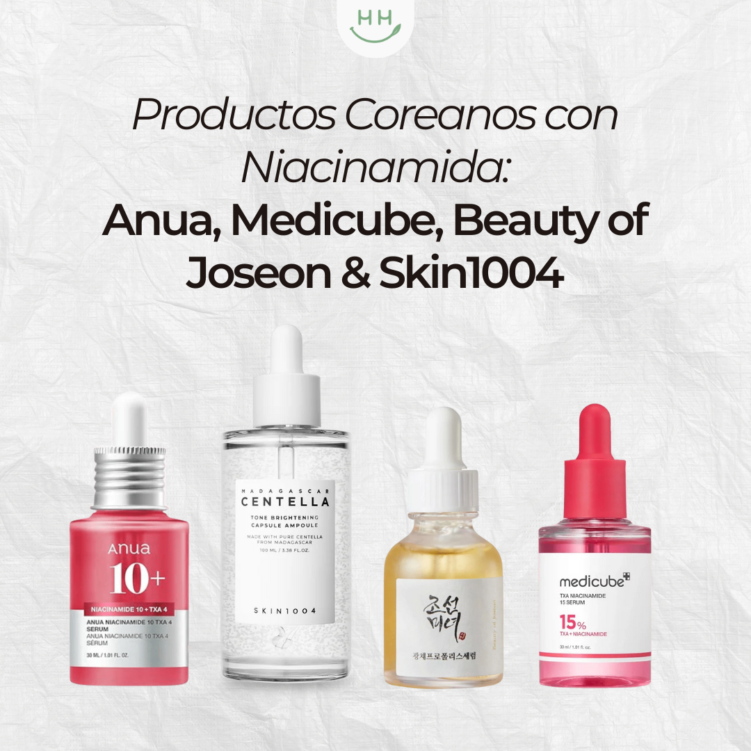 Los Cuatro Productos Coreanos más solicitados con Niacinamida