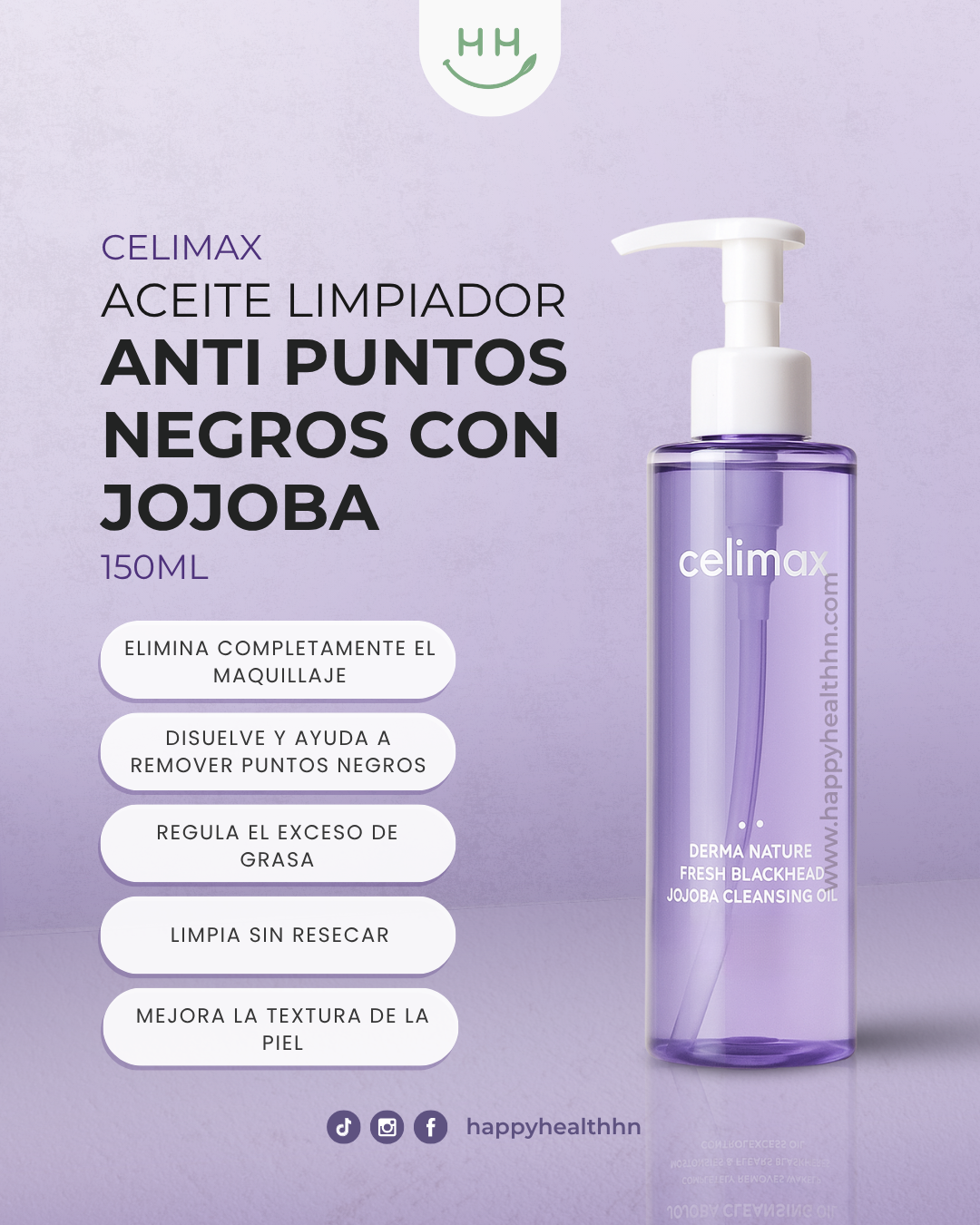 Celimax – Aceite de Limpieza Facial con Jojoba para Disolver Impurezas y Prevenir Puntos Negros (150ml)
