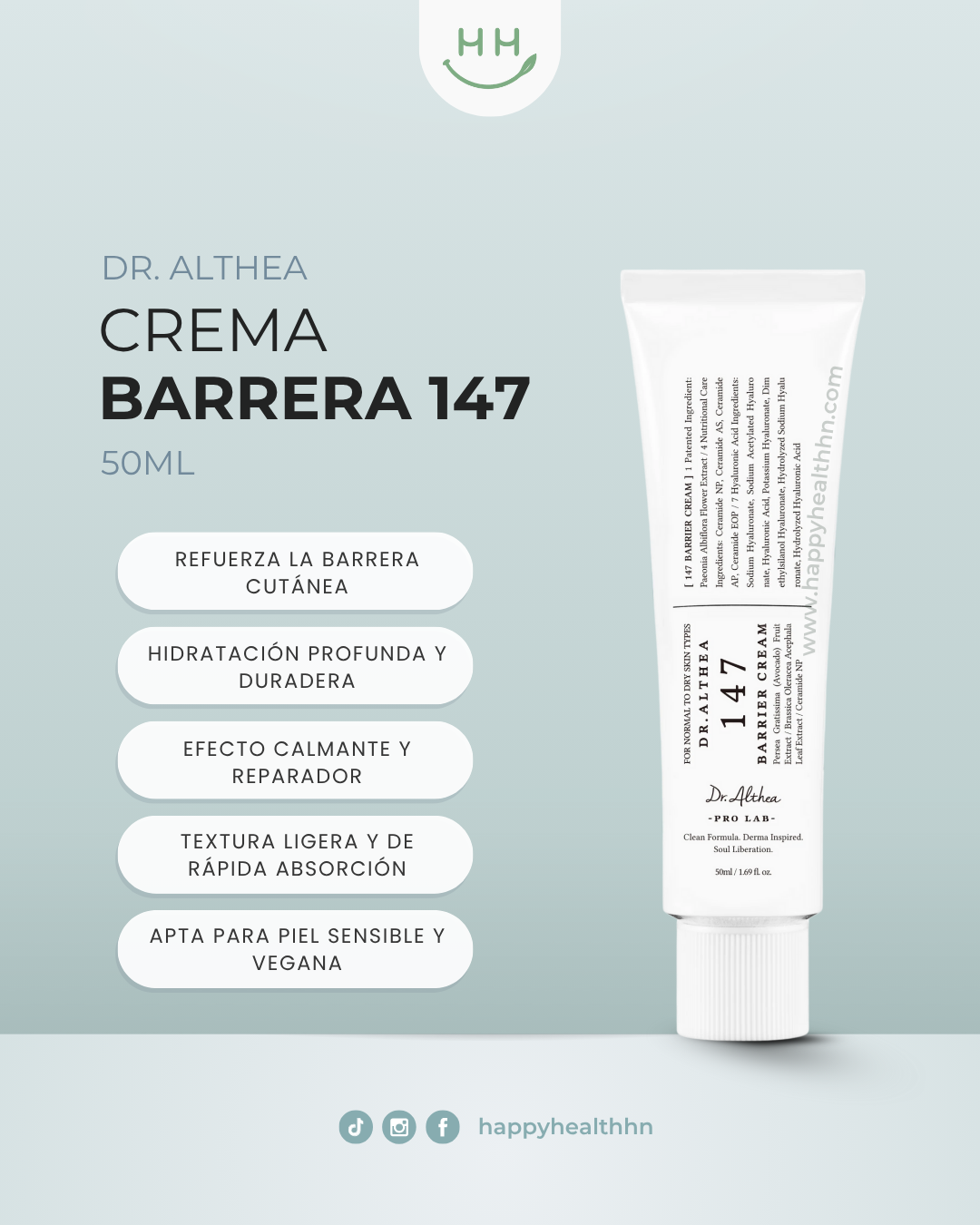 Dr. Althea – 147 Barrier Cream para Piel Sensible y Deshidratada (50ml)