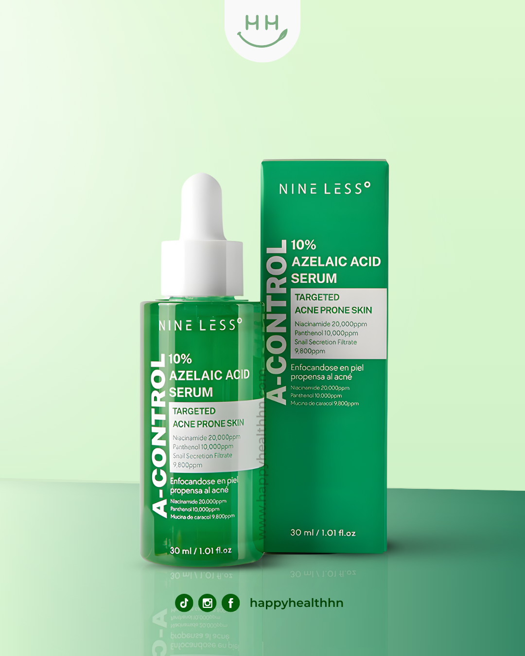 Nine Less - Serum Control de Acné con Ácido Azelaico 10% + Niacinamida (30ml)