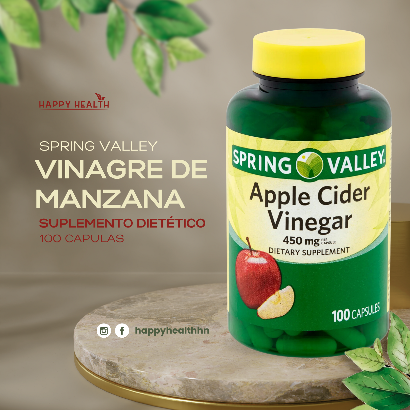 Vinagre de Manzana Spring Valley (100 cps) | Honduras Happy Health HN Vinagre de Manzana Spring Valley (100 cps) | Honduras Happy Health HN
