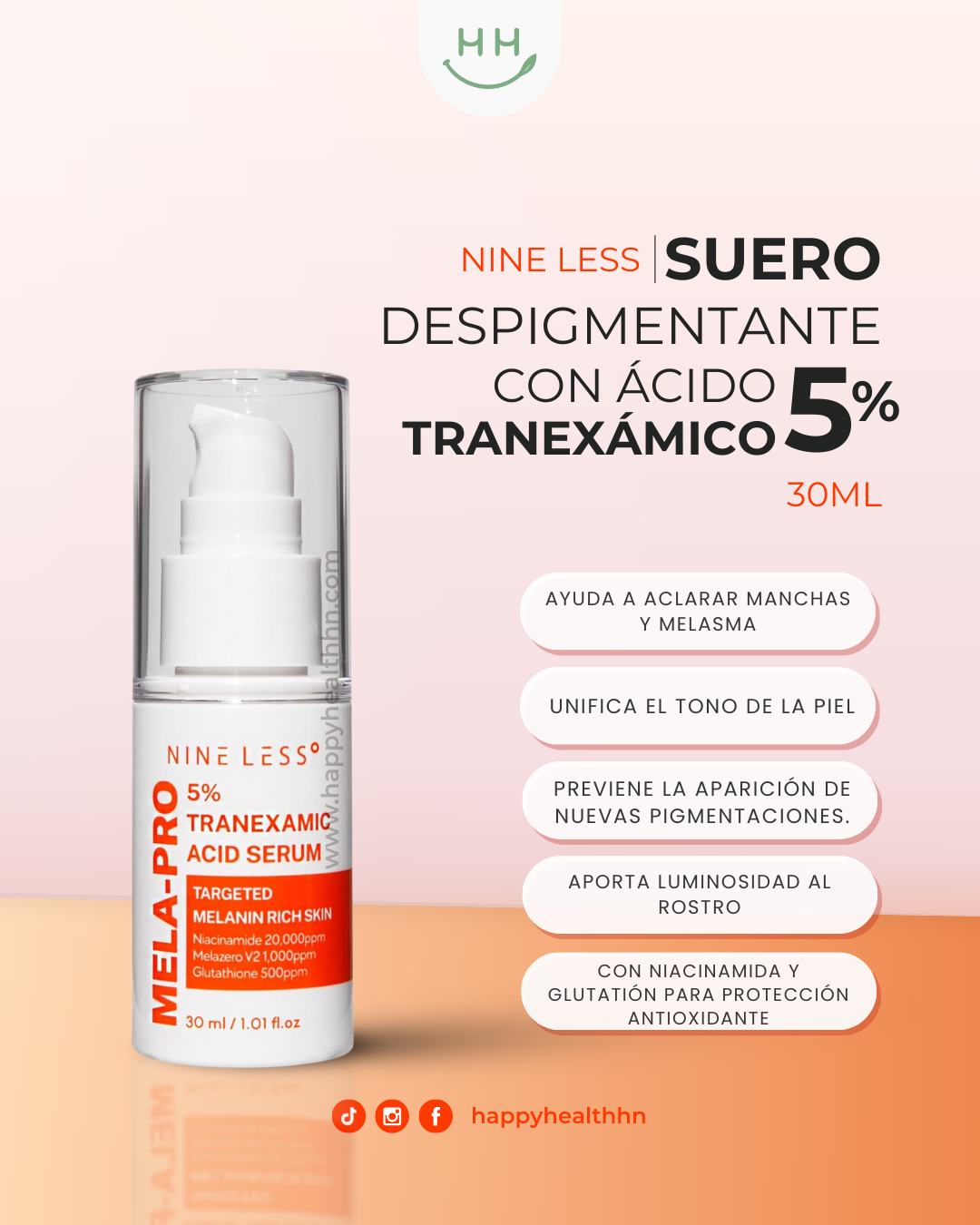 Nine Less - Serum Anti-Melasma con Ácido Tranexámico 5% + Niacinamida 10% 30ml