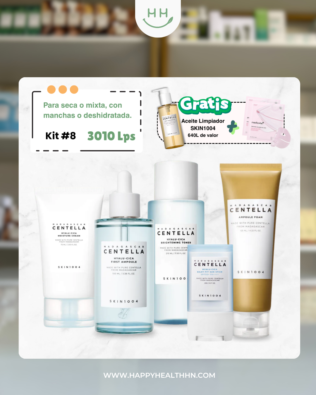 Kit #8 + Aceite Limpiador Gratis - Para piel sensible, seca o mixta, tono apagado, manchas o piel deshidratada