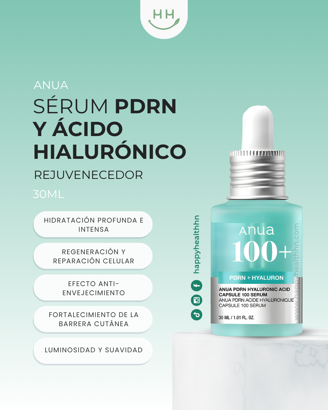 Anua – Serum Facial con PDRN y Ácido Hialurónico Microencapsulado para Rejuvenecer, Reparar e Hidratar (30ml)