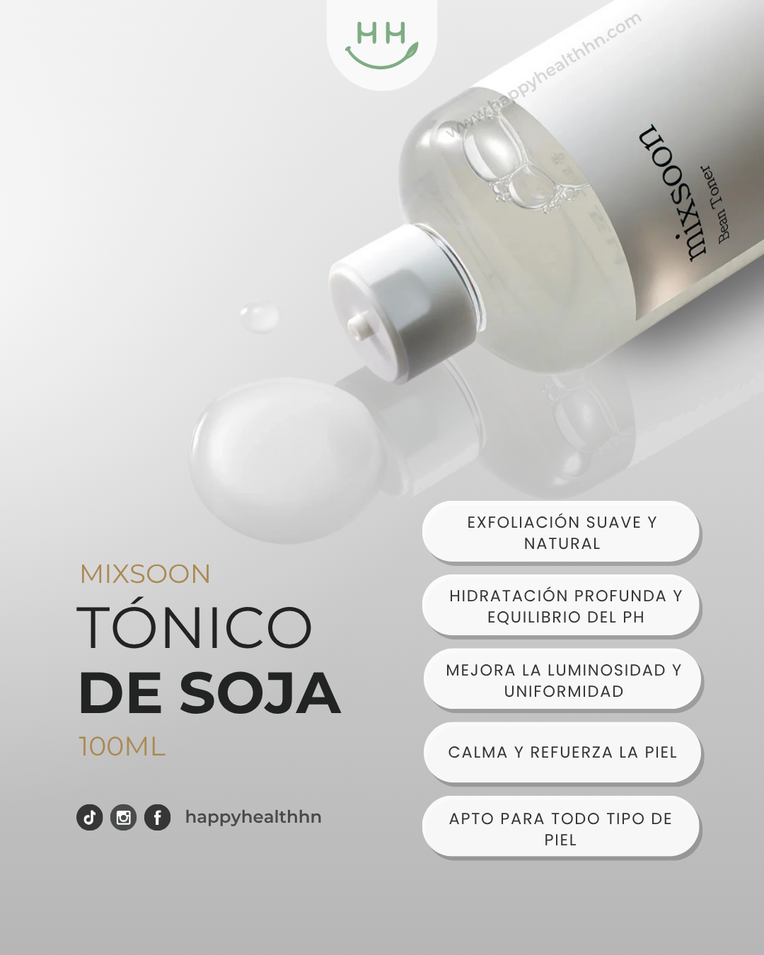 Mixsoon – Tónico Suave con Frijol Fermentado para Piel Lisa e Hidratada (100ml)