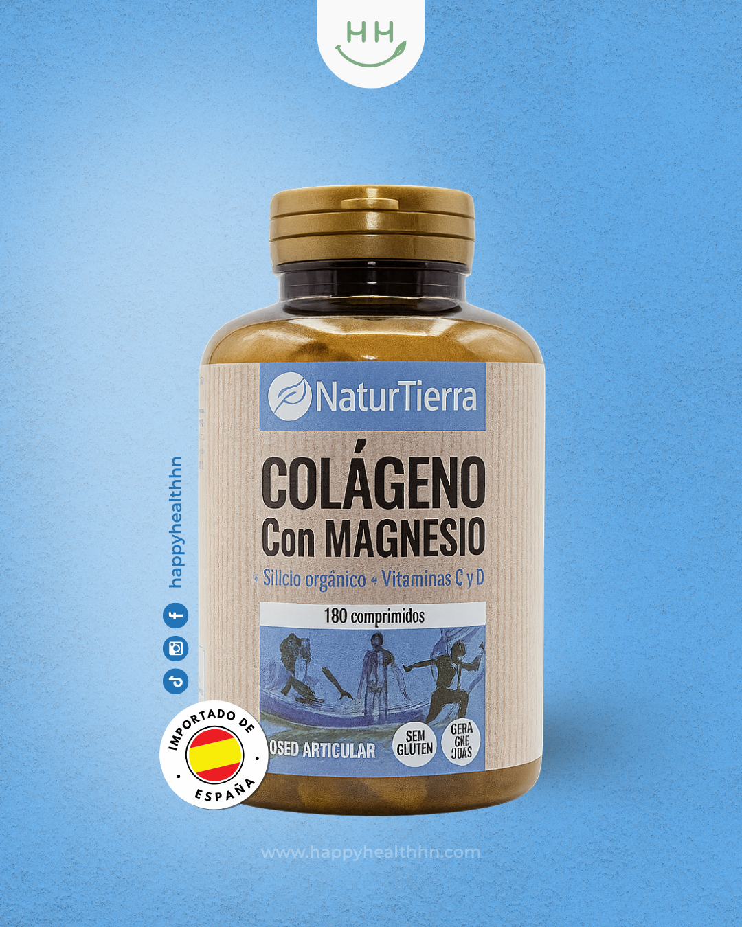 NaturTierra - Colágeno con Magnesio y Vitaminas – 180 comprimidos