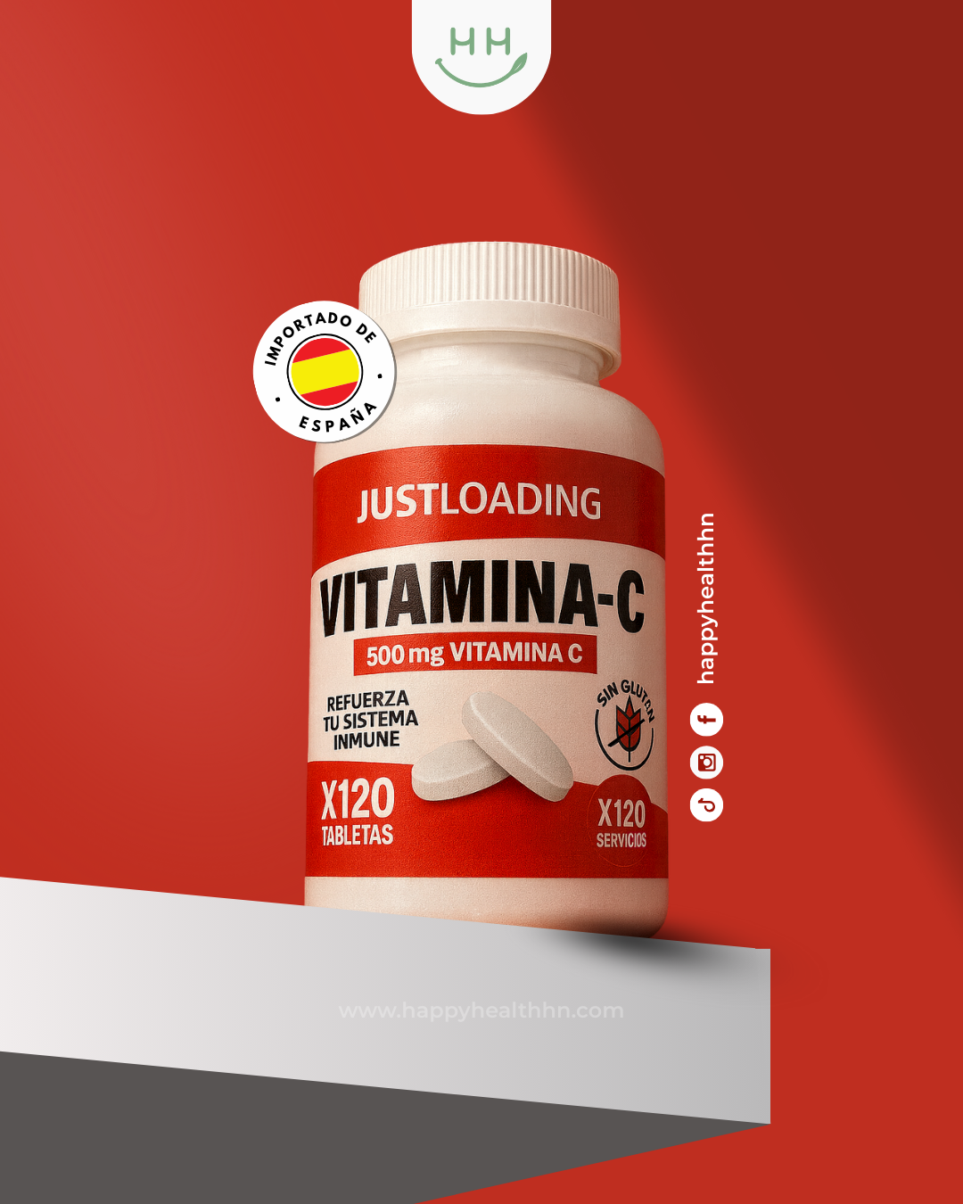 Just Loading - Vitamina C en Tabletas – 500mg por dosis – 120 unidades