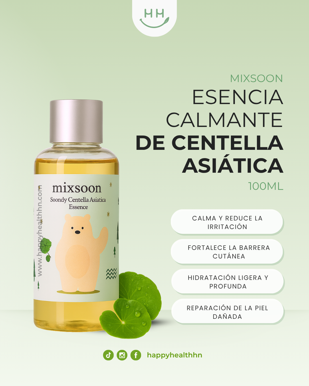 Mixsoon – Esencia Reparadora con Centella para Piel enrojecida o dañada (100ml)