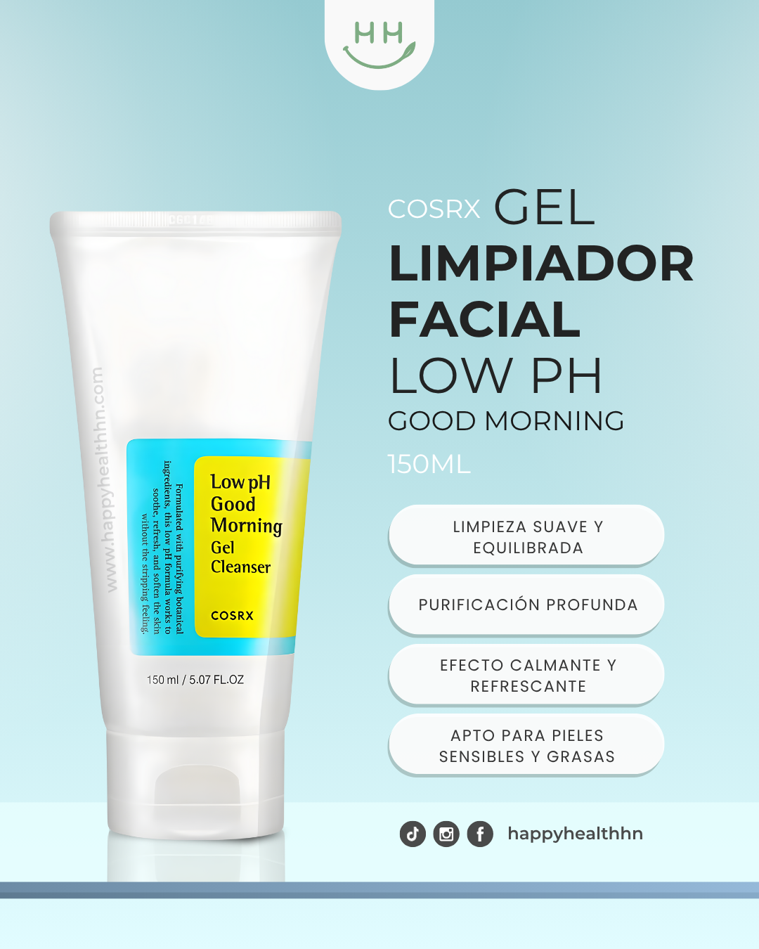 CosRx – Gel Limpiador Facial de pH Bajo para Mantener el Equilibrio Natural de la Piel (150ml)