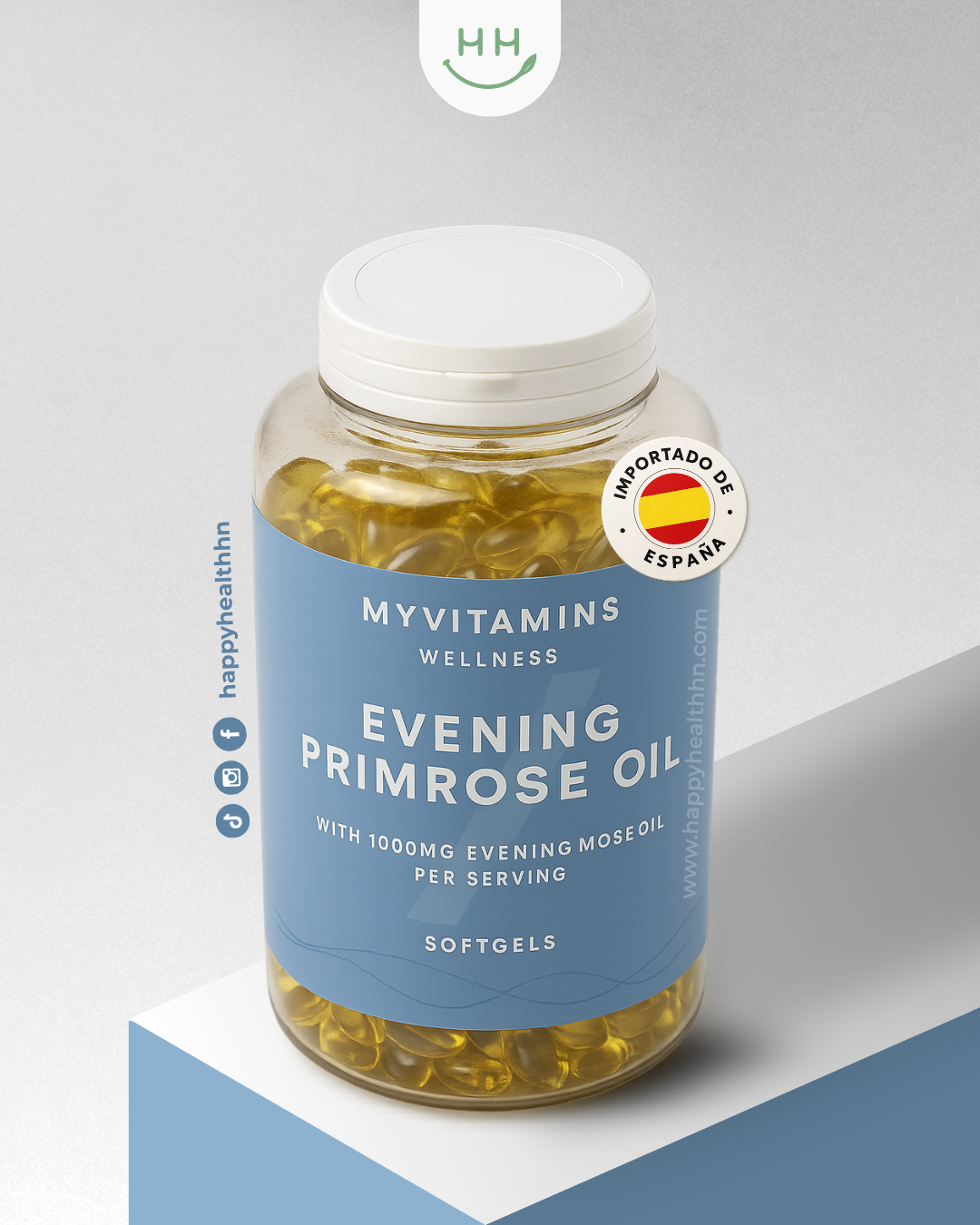 MyVitamins – Aceite de Onagra 1000mg para Bienestar Hormonal Femenino - 90 cápsulas