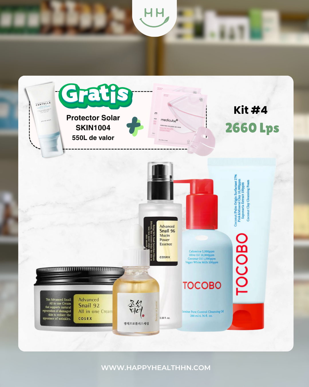 Kit #4 + Protector Solar Gratis - Para piel grasa/mixta, con manchas o poros dilatados