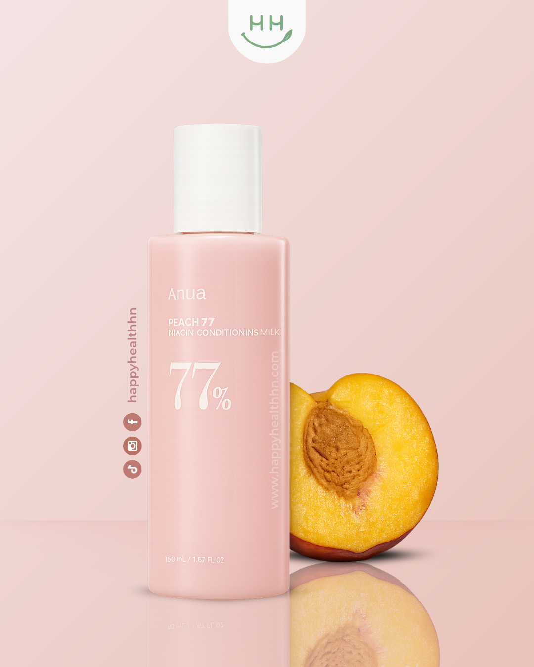 Anua – Emulsión Facial con 77% de Durazno y Niacinamida para Hidratar, Iluminar y Mejorar la Textura de la Piel (150ml)