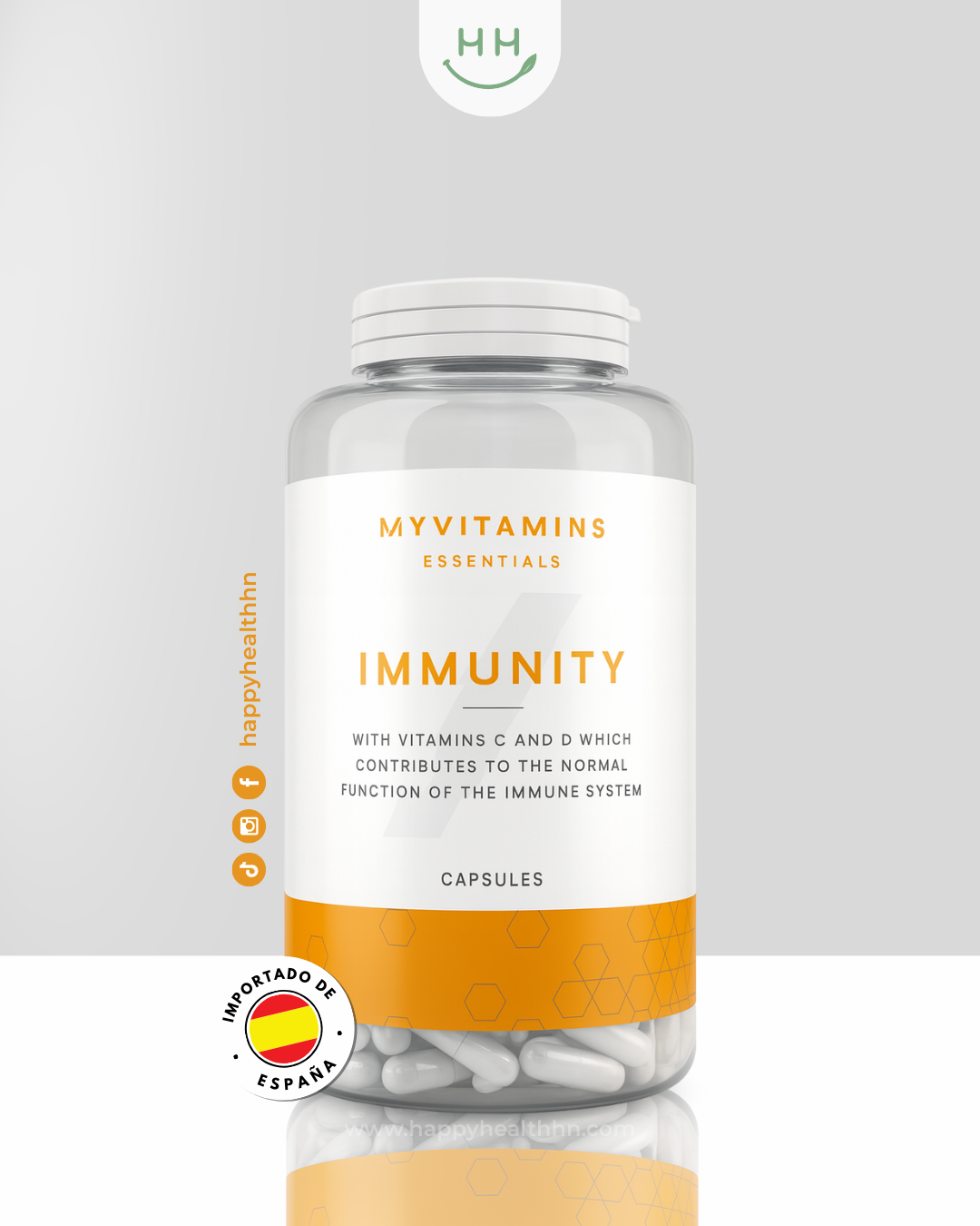 MyVitamins - Suplemento para el Sistema Inmune con Vitaminas C y D - 60 cápsulas