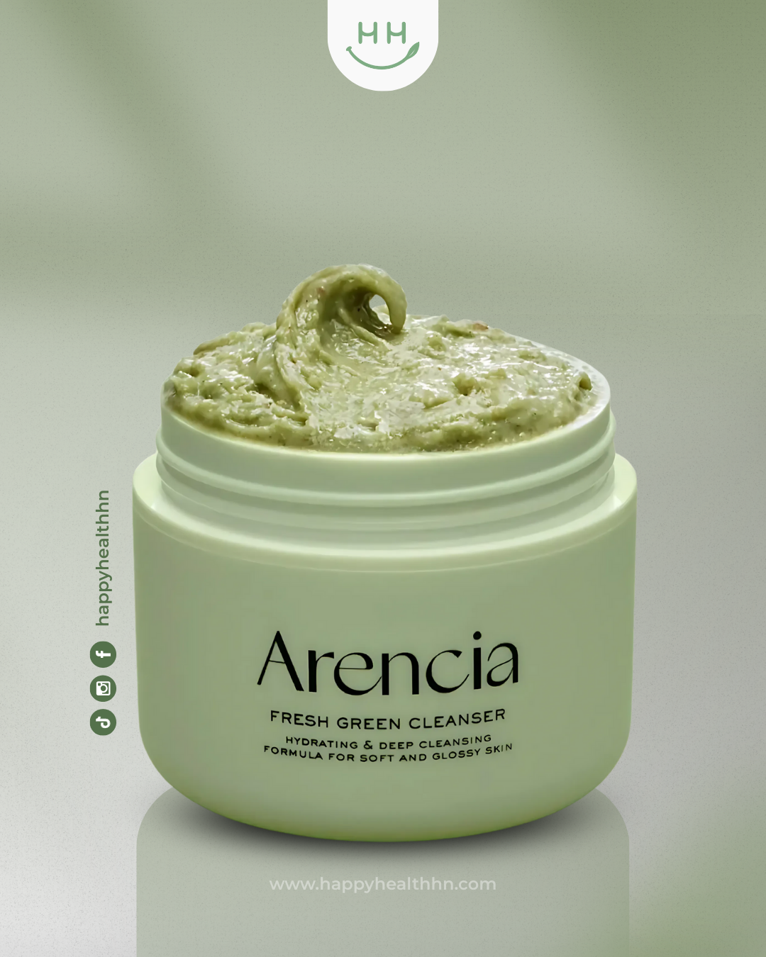 Arencia – Limpiador Facial de Arroz Verde y Textura Mochi 120g