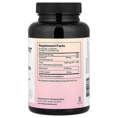 Wholesome Story - Myo & D-Chiro Inositol + Folato MTHF + Vitamina D3 (120 Cápsulas)