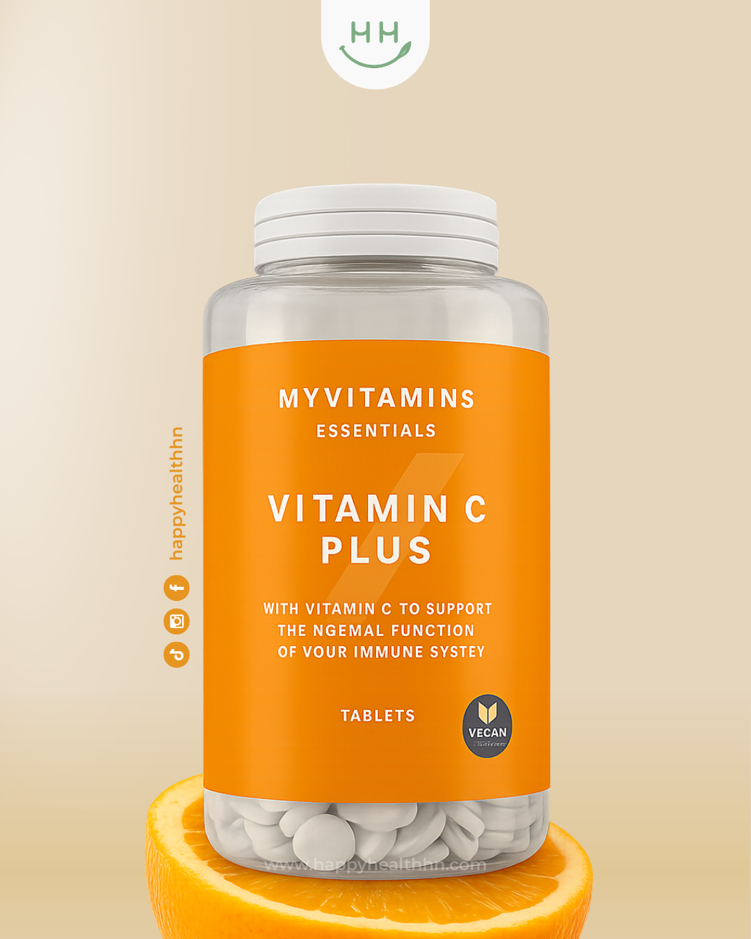MyVitamins - Vitamina C Plus – Suplemento Vegano para Inmunidad - 60 tabletas