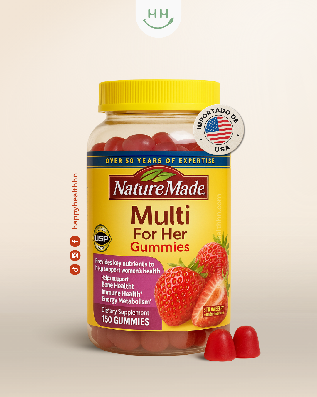 Nature Made - Multivitamínico Femenino en Gomitas con Vitaminas Esenciales (150 gomitas - 75 días)