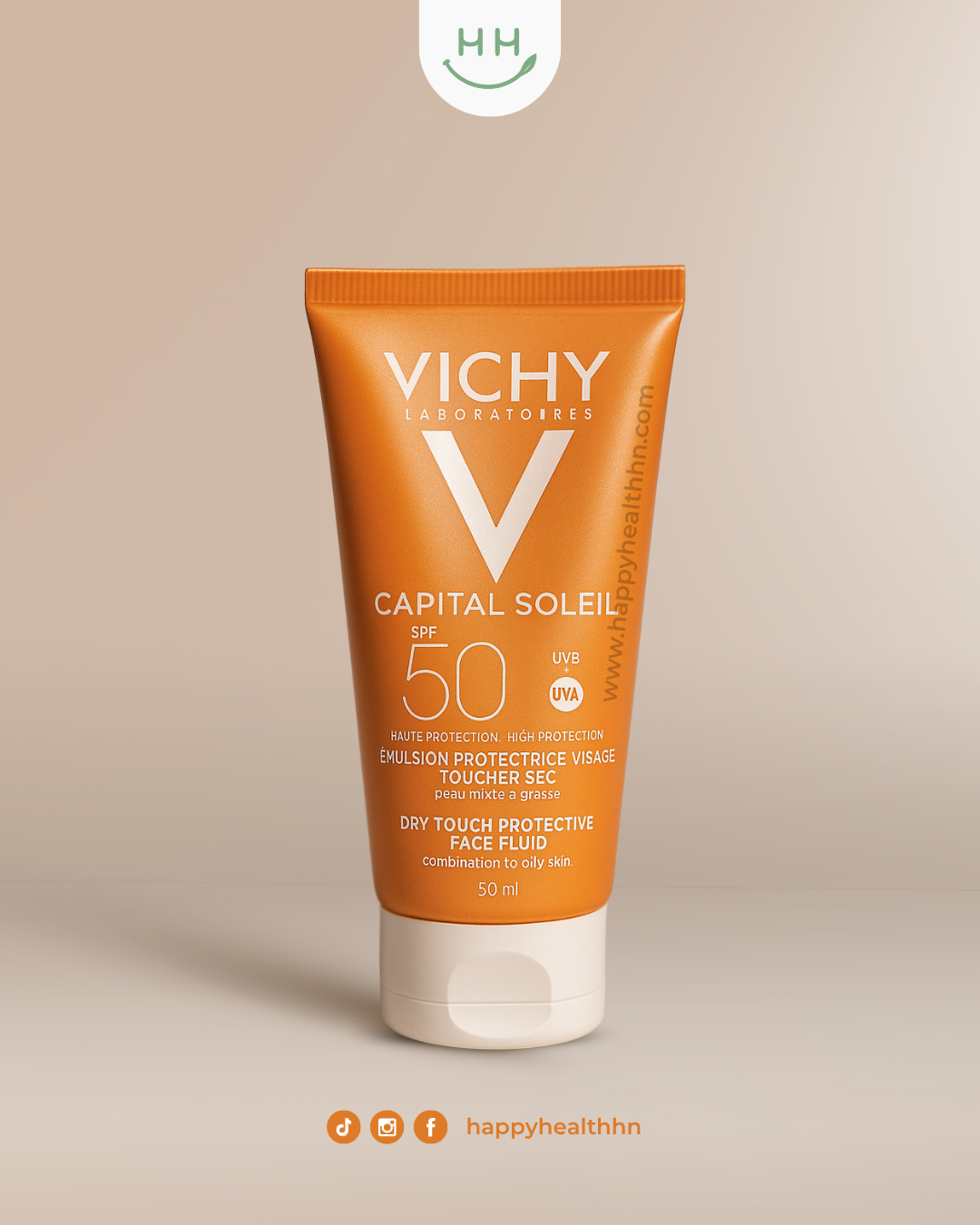 Vichy – Crema Facial con Filtro Solar SPF50+ y Textura Aterciopelada para Prevenir el Fotoenvejecimiento (50ml)
