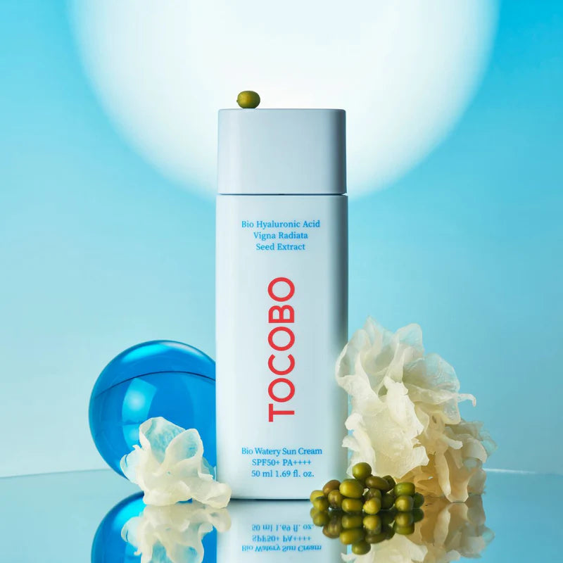 Tocobo Bio Watery Sun Cream protector solar vegano SPF50+ en fondo blanco
