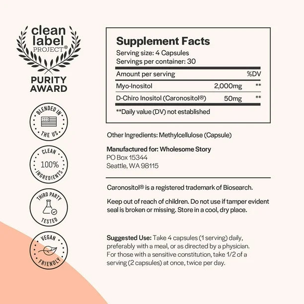 Wholesome Story - Myo & D-Chiro Inositol (120 tabletas)