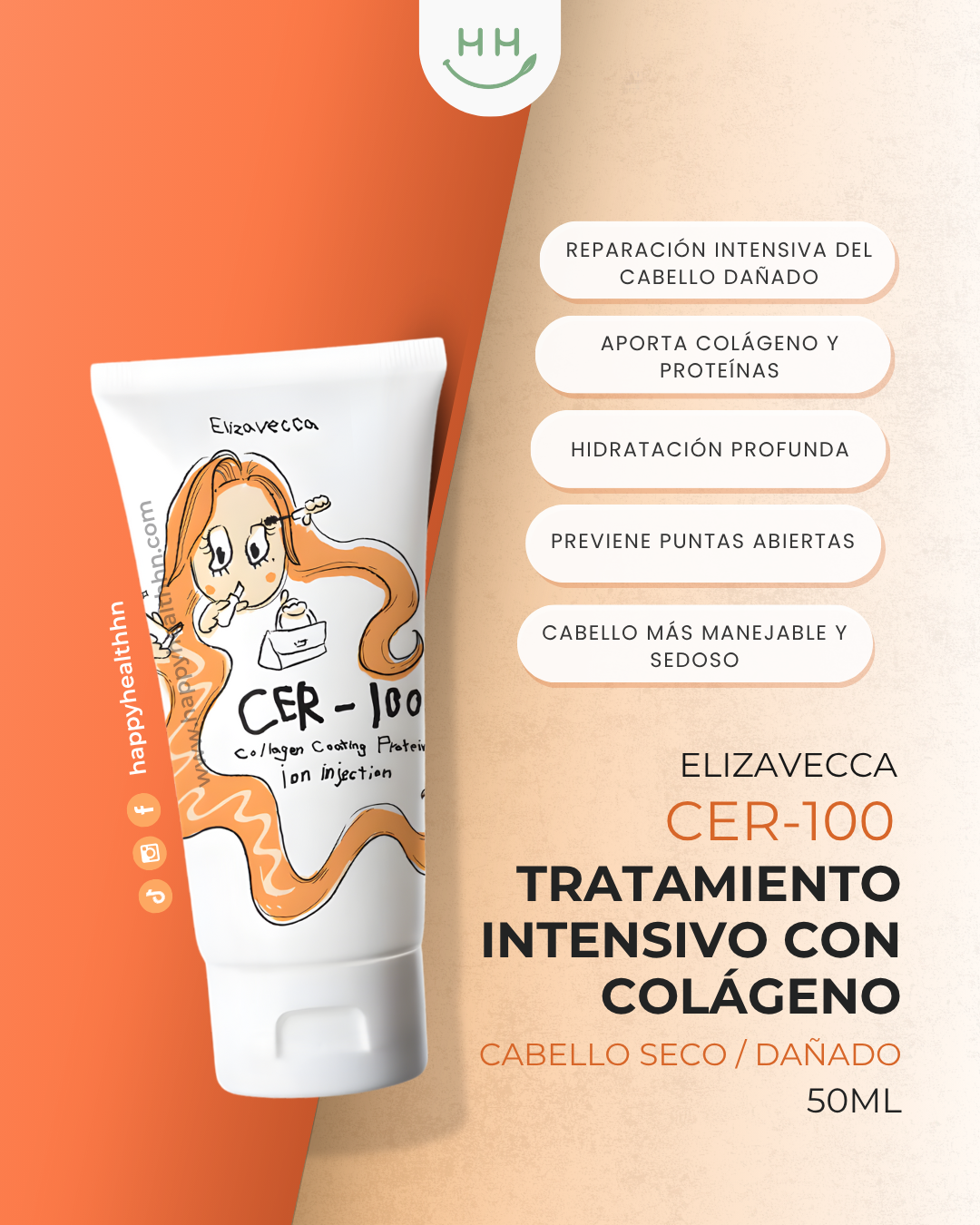Elizavecca - Milky Piggy Tratamiento Intensivo con Colágeno para Cabello Seco o Dañado (50ml)