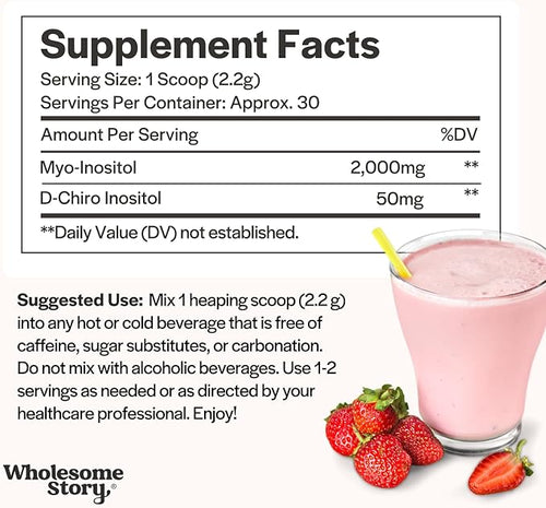 Wholesome Story - Myo & D-Chiro Inositol en Polvo 40:1 (66g - 90 Porciones)