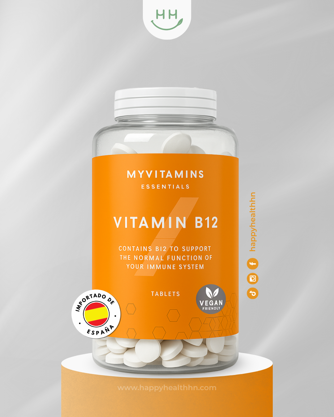 MyVitamins - Vitamina B12 para Apoyo Inmunológico y Vitalidad - 60 tabletas