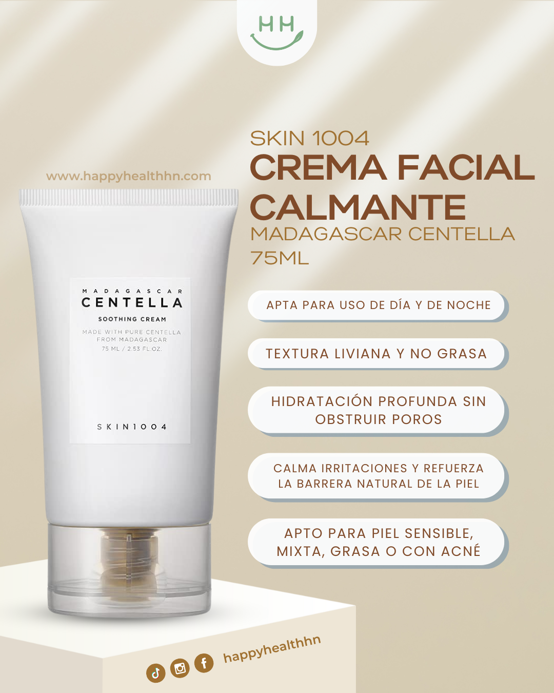 Skin 1004 - Crema Facial Calmante 75ml - Madagascar Centella
