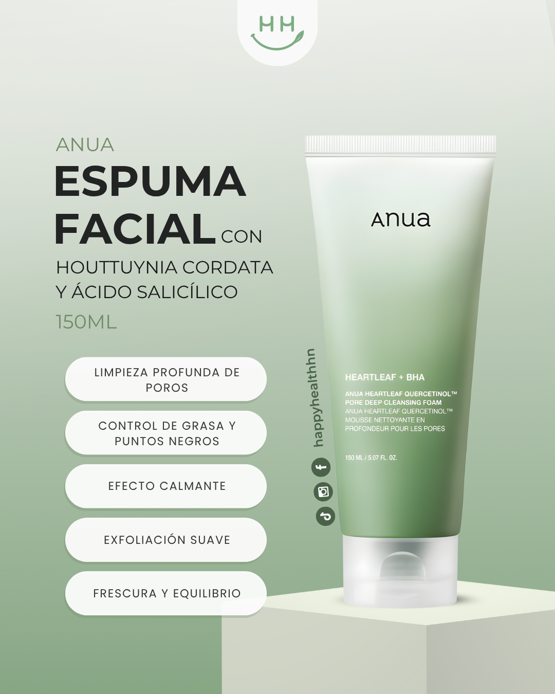 Anua – Espuma Facial con Houttuynia Cordata y Ácido Salicílico (BHA) (150ml)