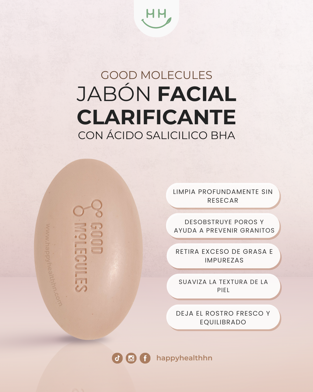 Good Molecules - Jabón en barra con ácido salicilico BHA (100g)