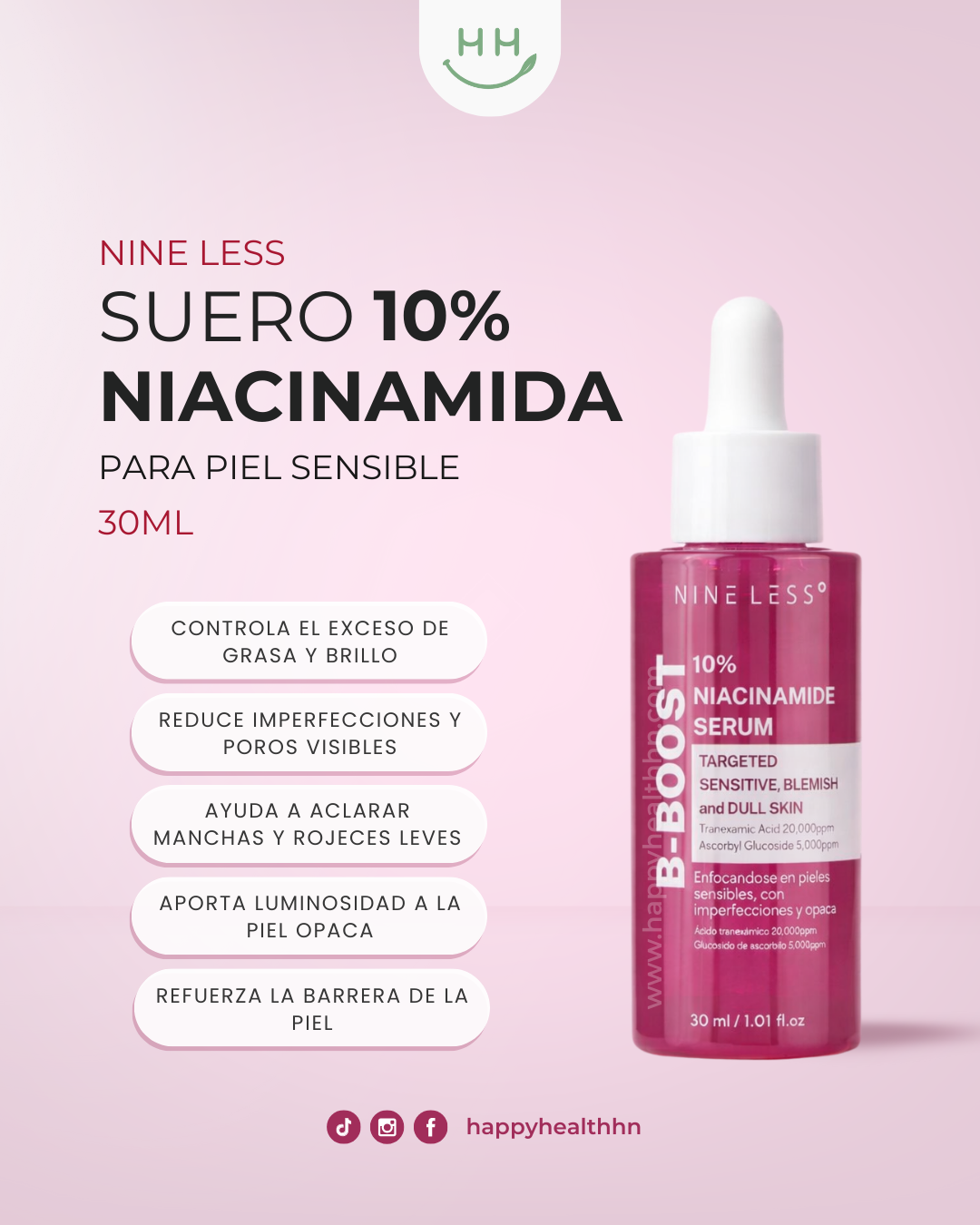 Nine Less - Sérum Iluminador con 10% Niacinamida y Péptidos (30ml)