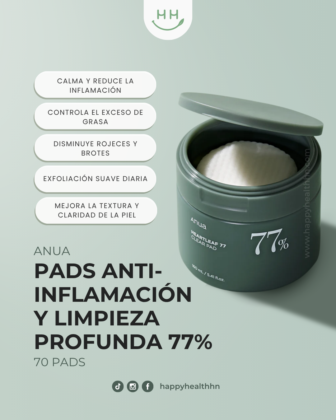 Anua – Discos Calmantes con Heartleaf 77% para una Piel Equilibrada y Sin Irritación