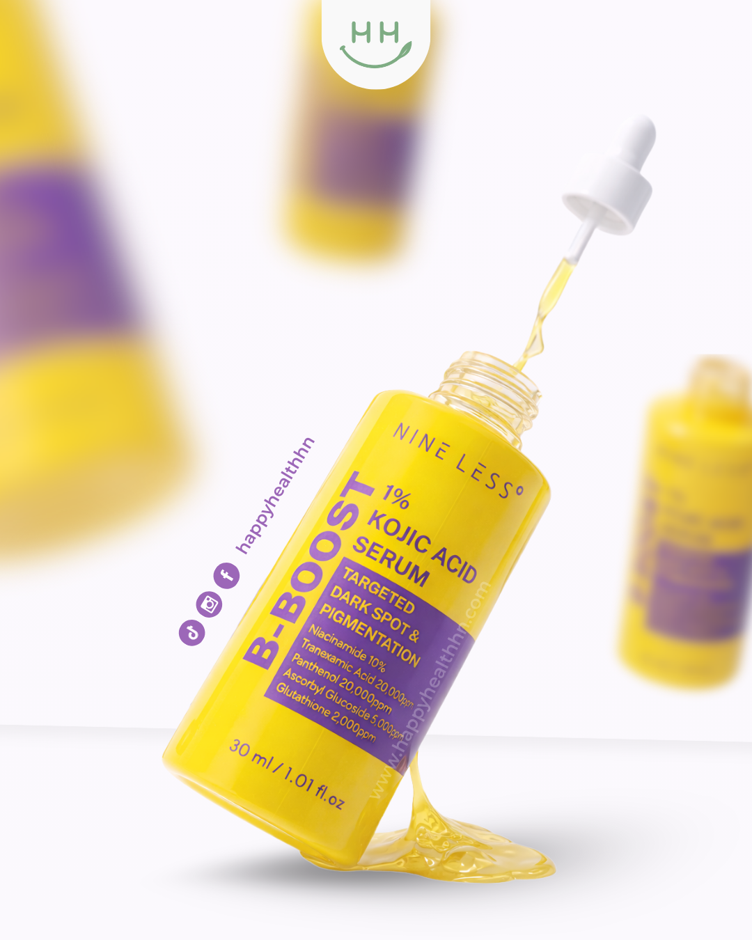 Nine Less - Serum Iluminador con Ácido Kójico 1% + Vitamina C + Arbutina 30ml