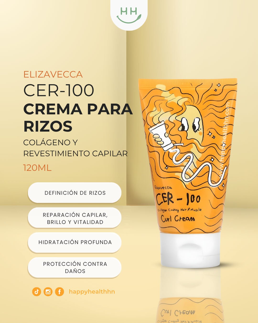 Elizavecca – Crema para Definir Rizos CER-100 con Colágeno y Efecto Fortalecedor (120ml)