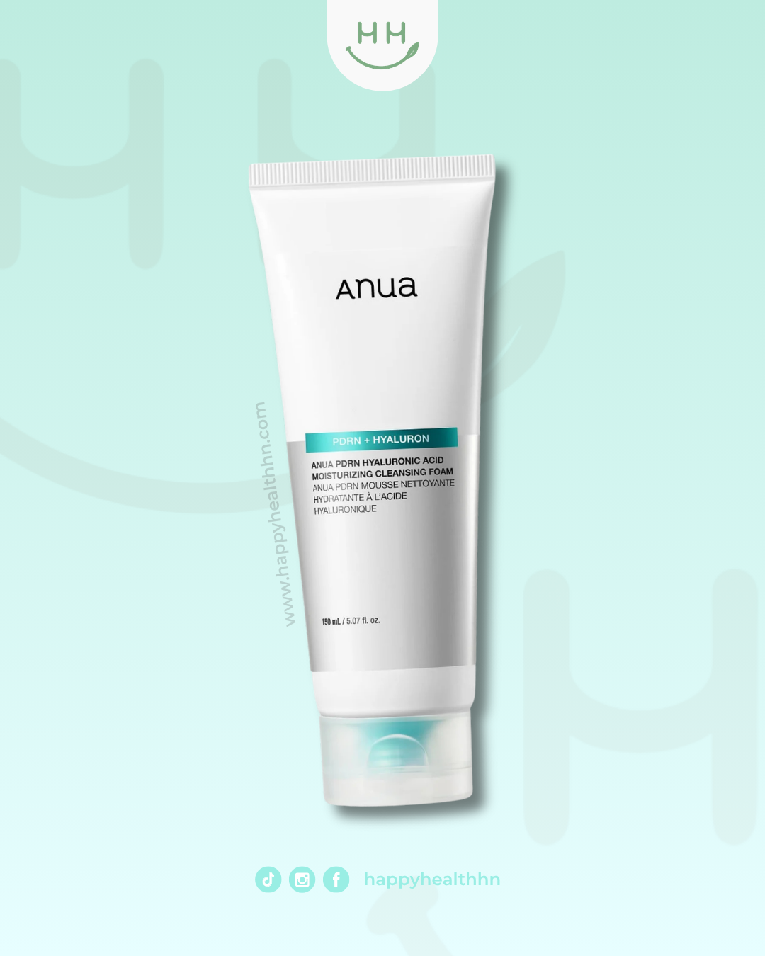 ANUA PDRN Hyaluronic Acid Moisturizing Cleansing Foam 150ml espuma limpiadora K-Beauty