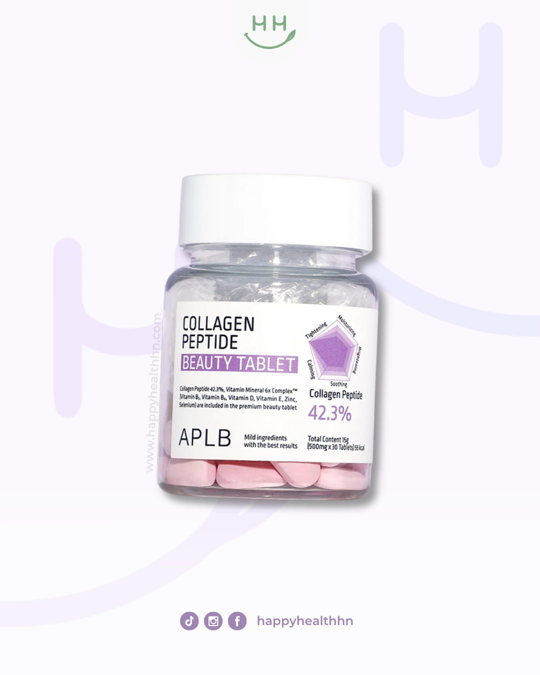 APLB Collagen EGF Peptide E Beauty Tablet 30 tabletas suplemento belleza coreano colágeno