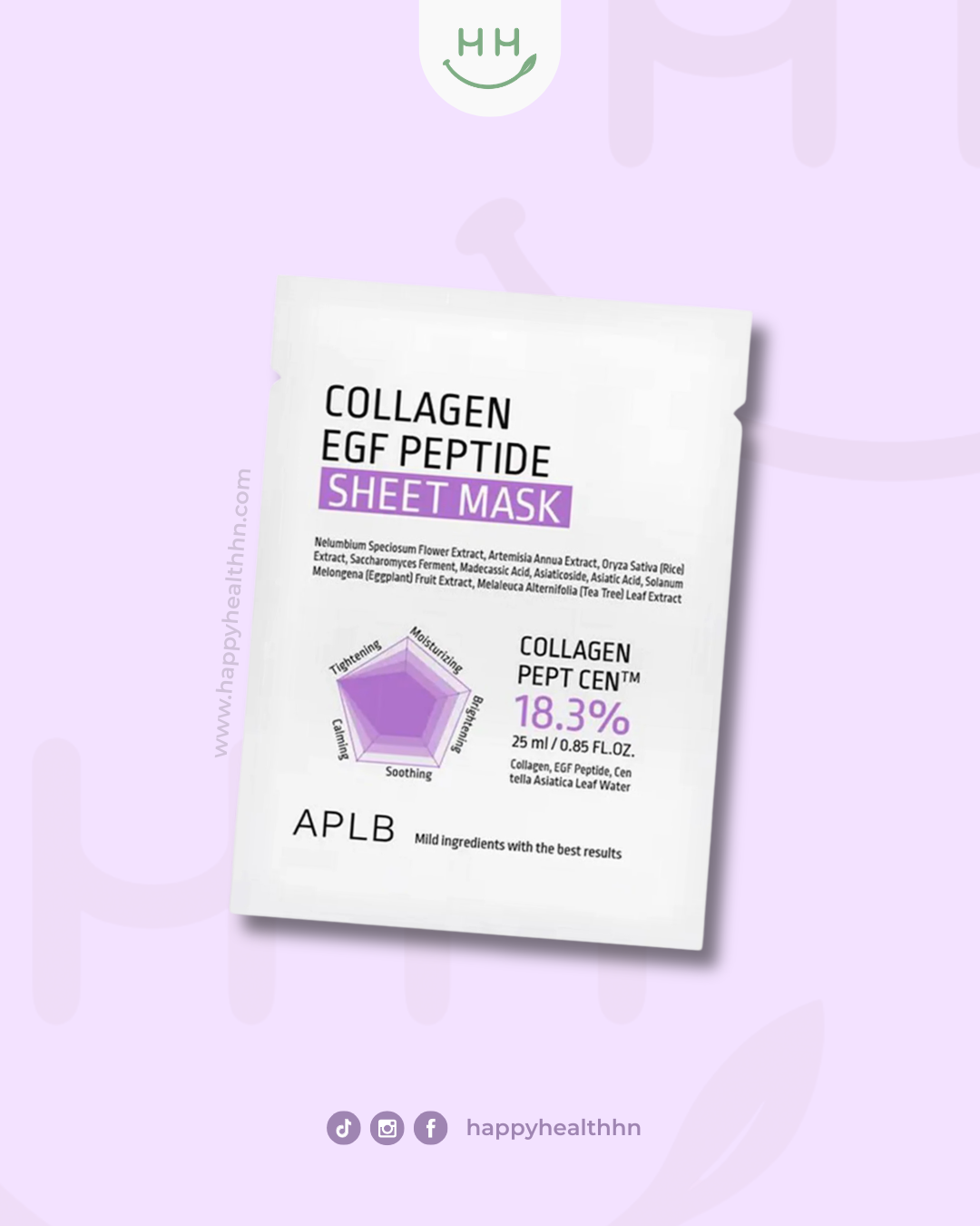 APLB Collagen EGF Peptide mascarilla facial anti-edad con colágeno y péptidos individual