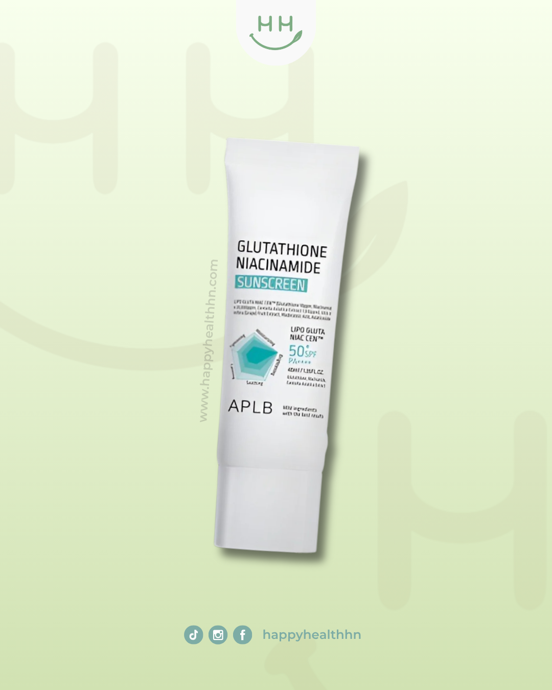 APLB Glutathione Niacinamide Sunscreen SPF50+ PA++++ protector solar coreano sin residuo blanco