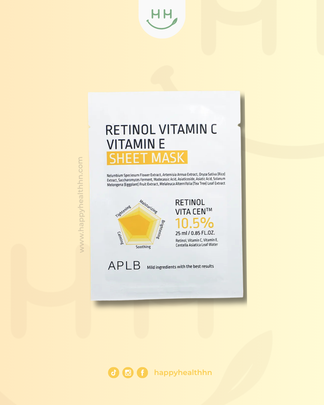 APLB Retinol Vitamin C E mascarilla facial iluminadora antimanchas con retinol encapsulado