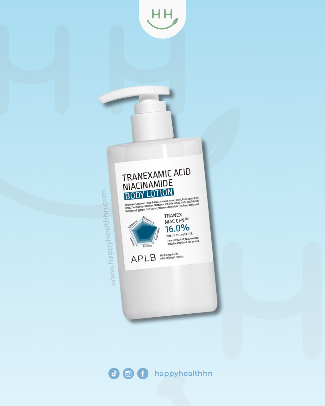 APLB Tranexamic Acid Niacinamide loción corporal aclarante antimanchas 300ml