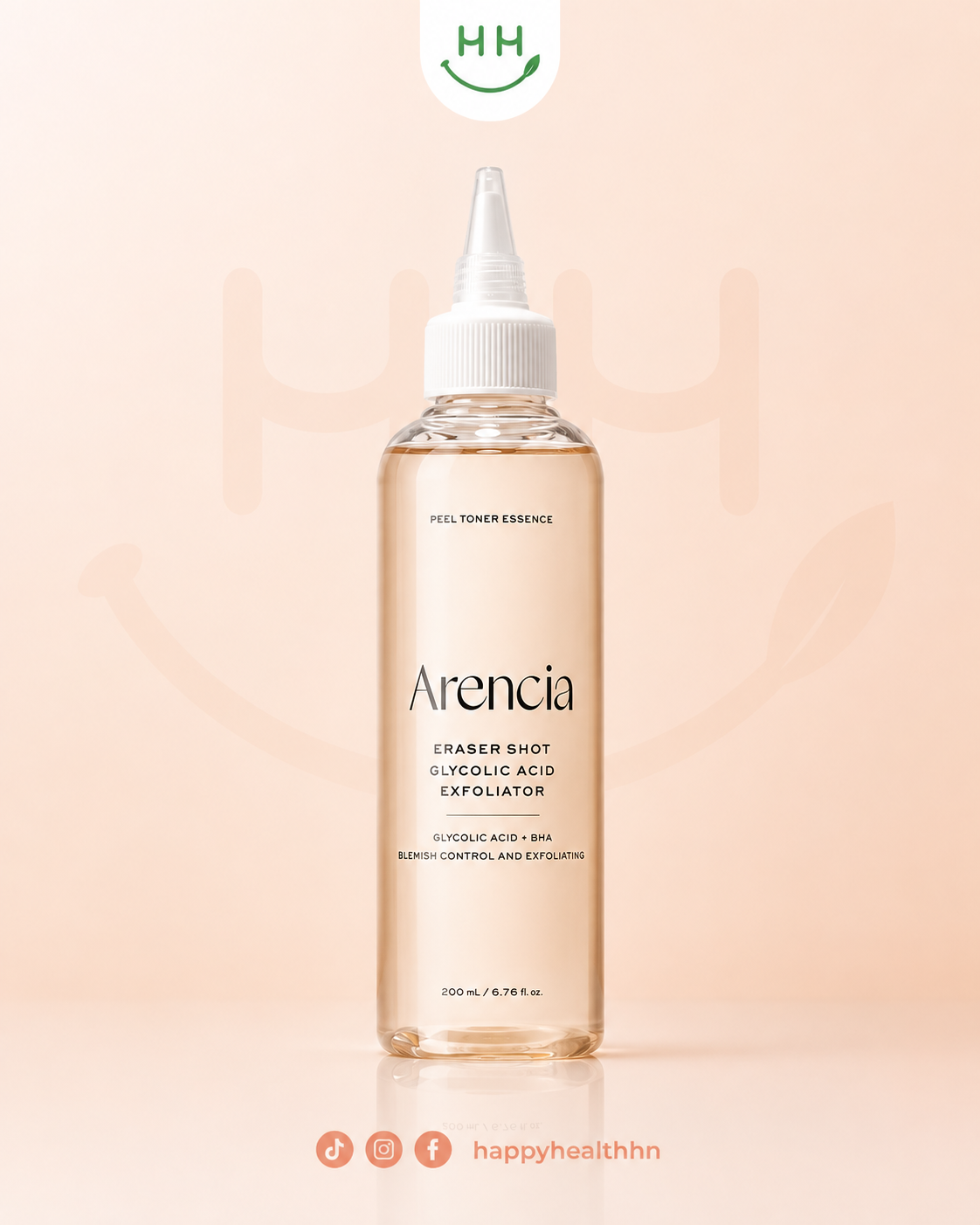 ARENCIA Eraser Shot Glycolic Acid Exfoliator 200ml tóner exfoliante AHA BHA PHA K-Beauty
