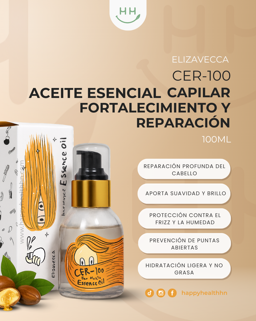 Aceite capilar Elizavecca Hair Muscle nutritivo reparador cabello dañado 100ml
