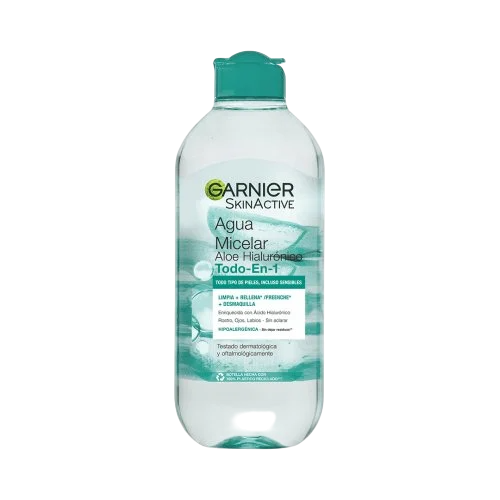 Agua Micelar Garnier Aloe Hialurónico Todo en 1 para piel sensible