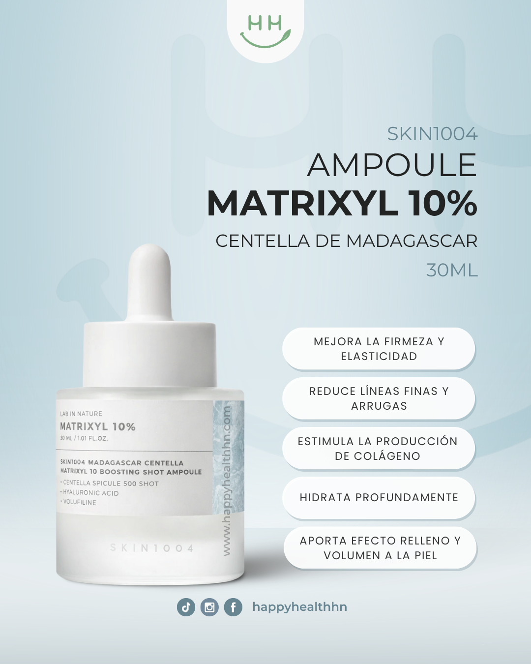 Ampolla coreana SKIN1004 Matrixyl 10% con Volufiline micro-espículas reafirmante anti-arrugas
