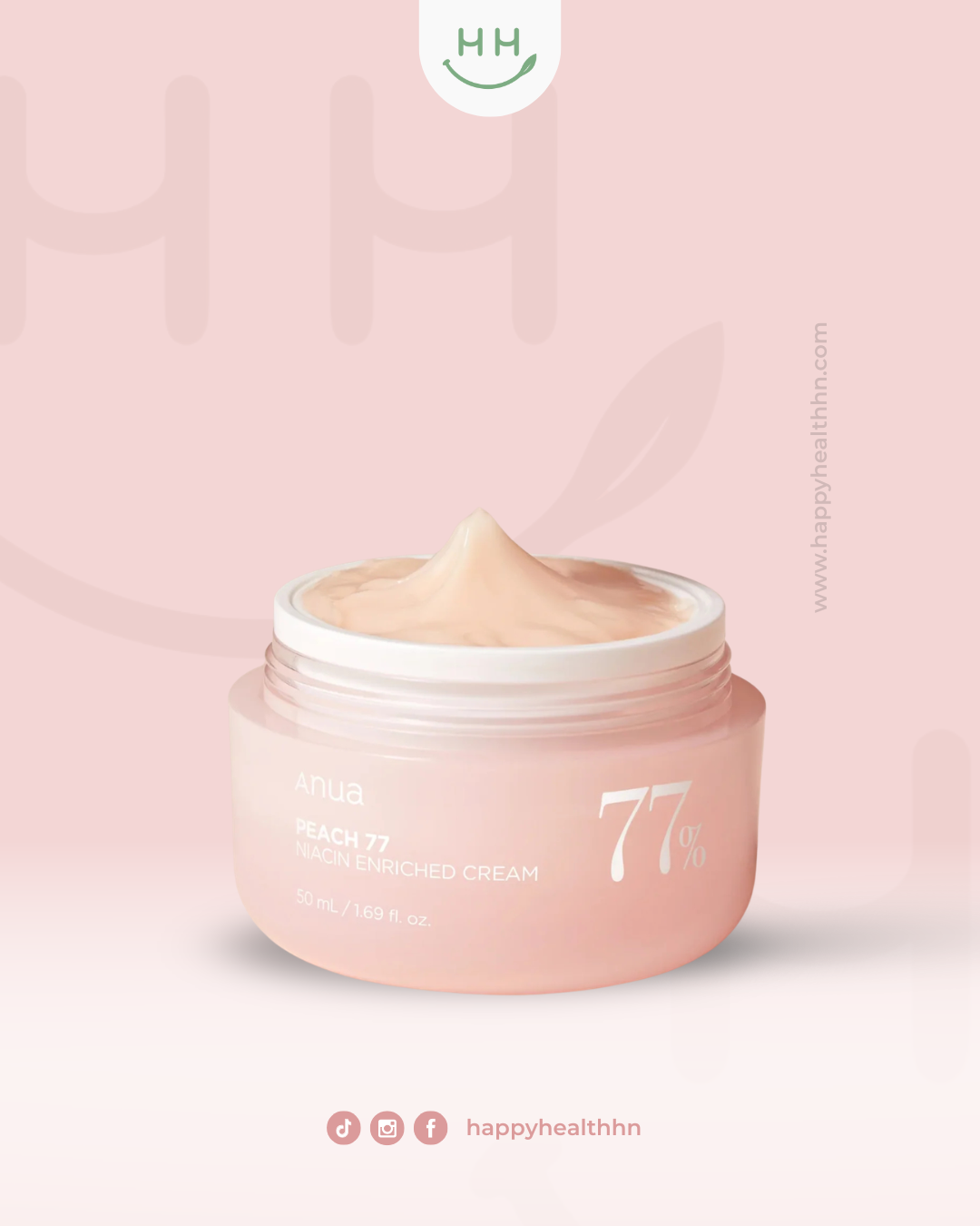 Anua Peach 77 Niacin Enriched Cream crema coreana con 77% extracto de durazno para glass skin