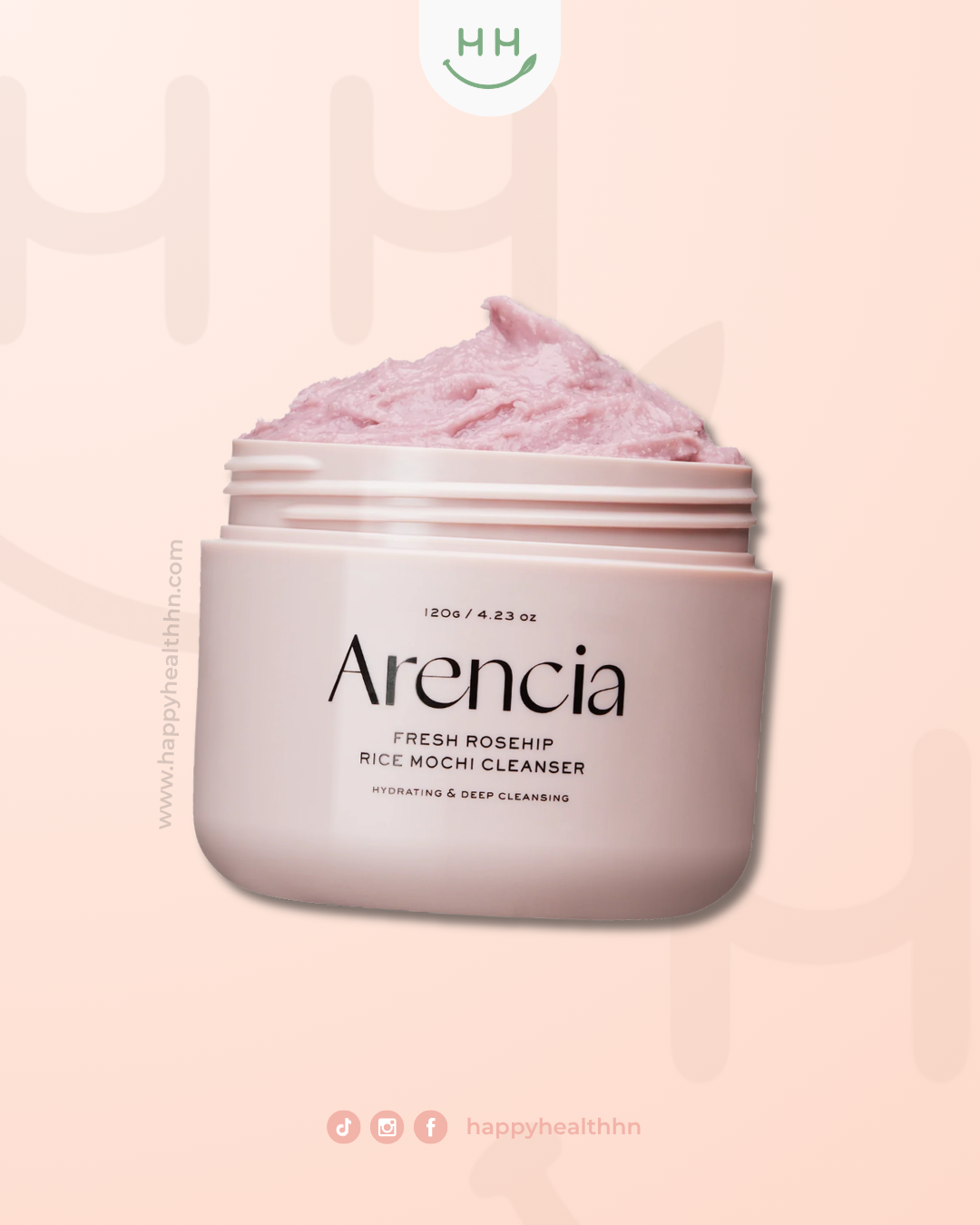 Arencia Fresh Rosehip Rice Mochi Cleanser limpiador coreano con rosa mosqueta para piel sensible