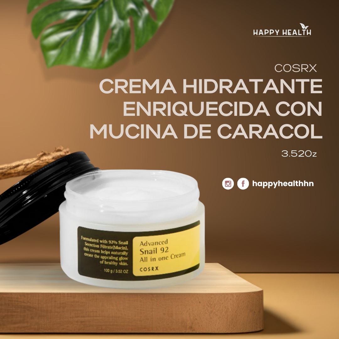 Textura de crema con baba de caracol para piel radiante – producto de COSRX.