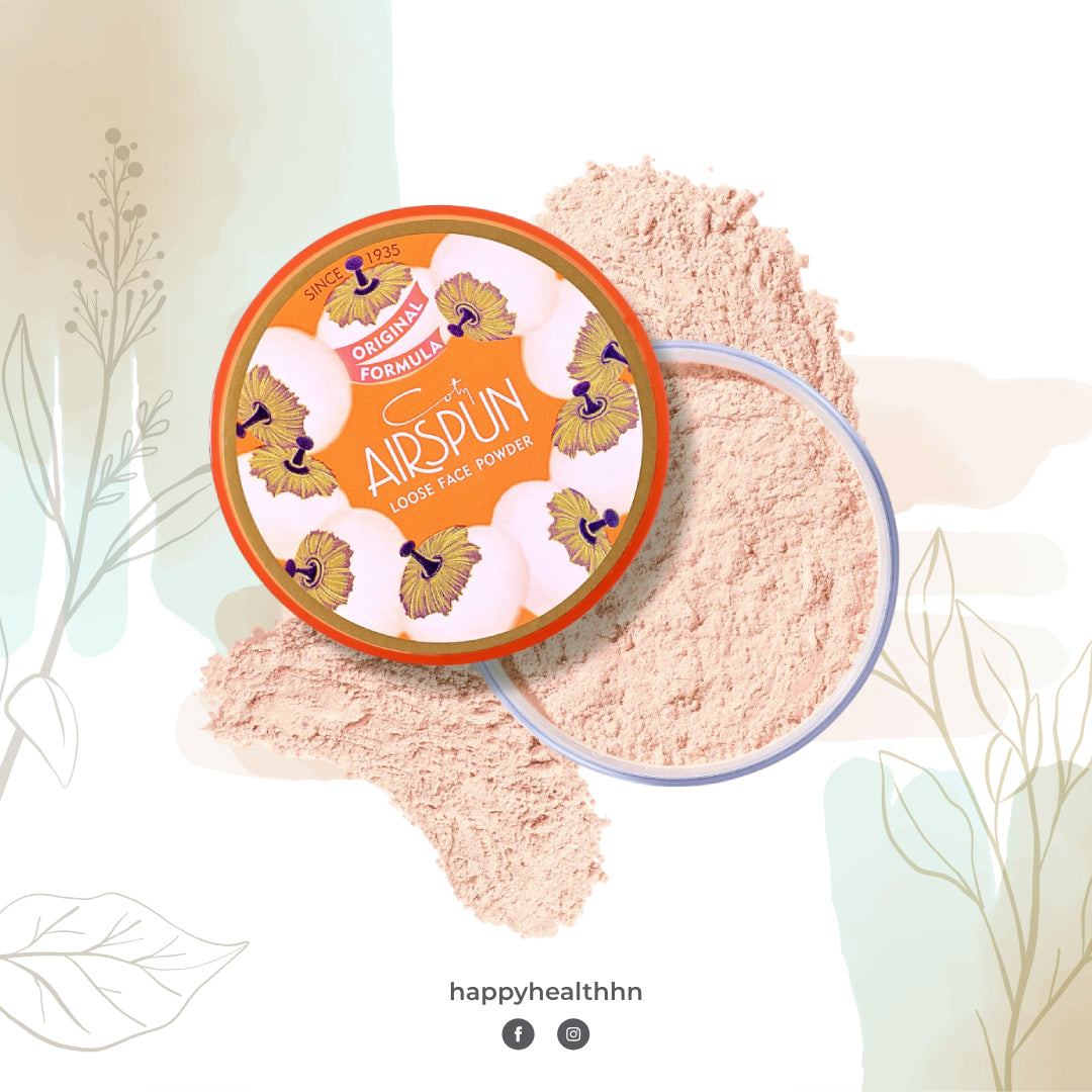 Airspun Loose Face Powder con acabado mate y suave.