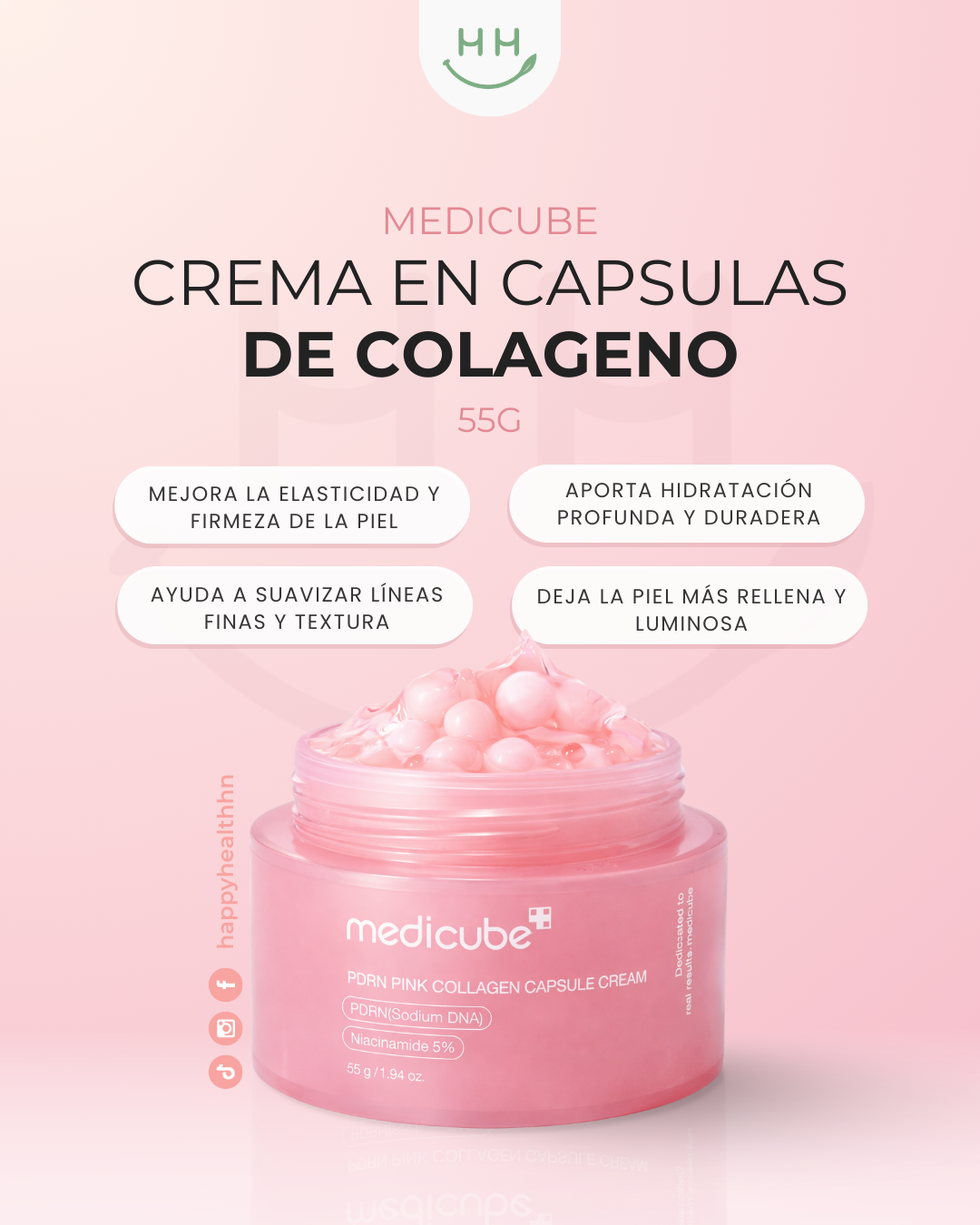 Crema Medicube PDRN con cápsulas rosadas y tecnología regenerativa